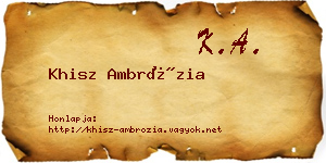 Khisz Ambrózia névjegykártya